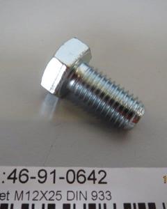 Hexagon head screw M 12x 25 DIN 933 8.8 galv